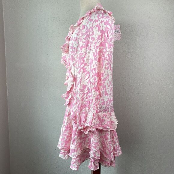 NWT Free People Pink Bubble Gum Floral Dress Size M - Picture 3 of 7